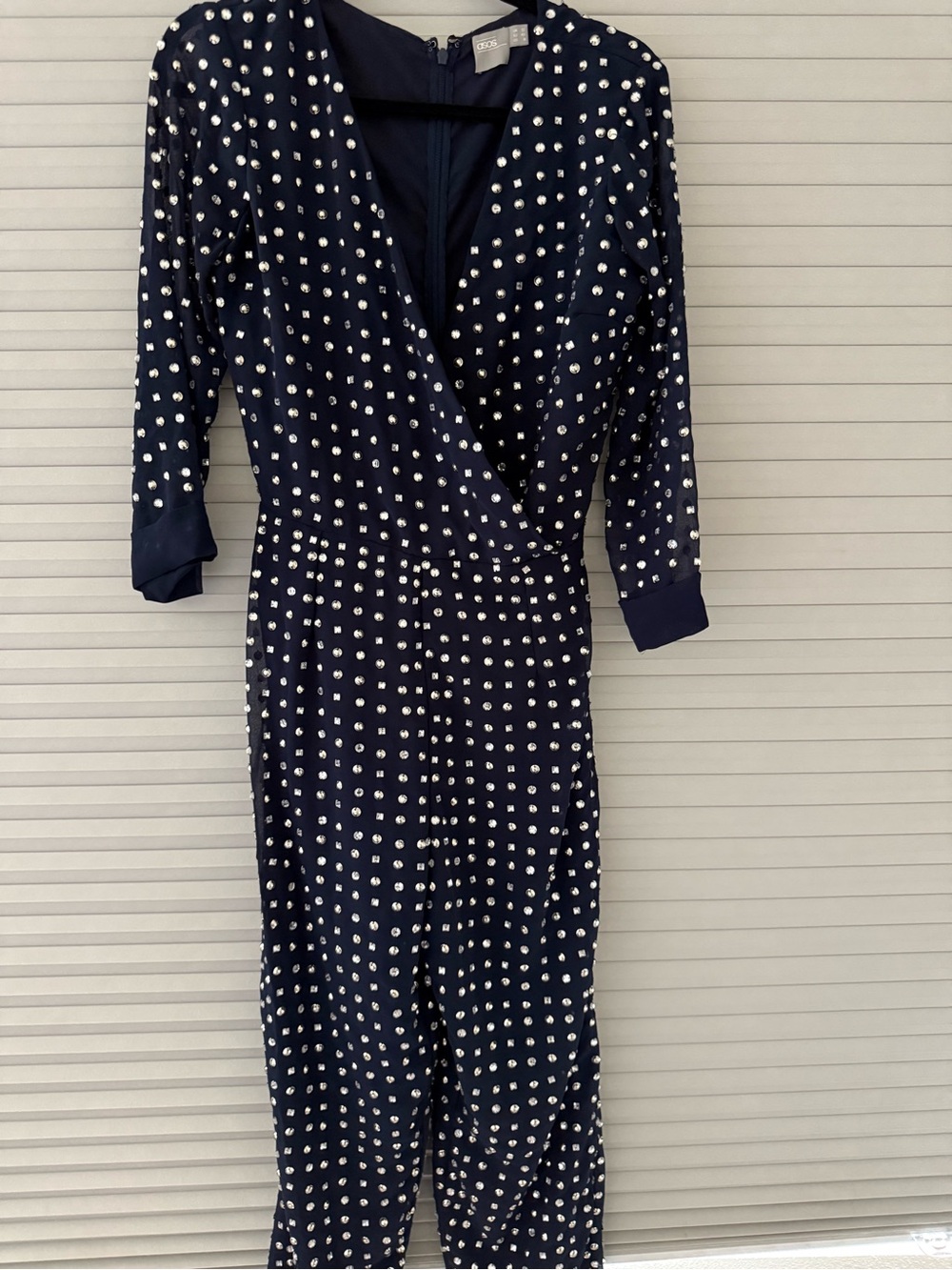 ASOS Navy Embellished Studded jumpsuit